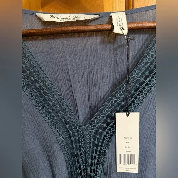 Michael Stars Blue Farrah Cafton Women's Cover-Up - Picture 4 of 5